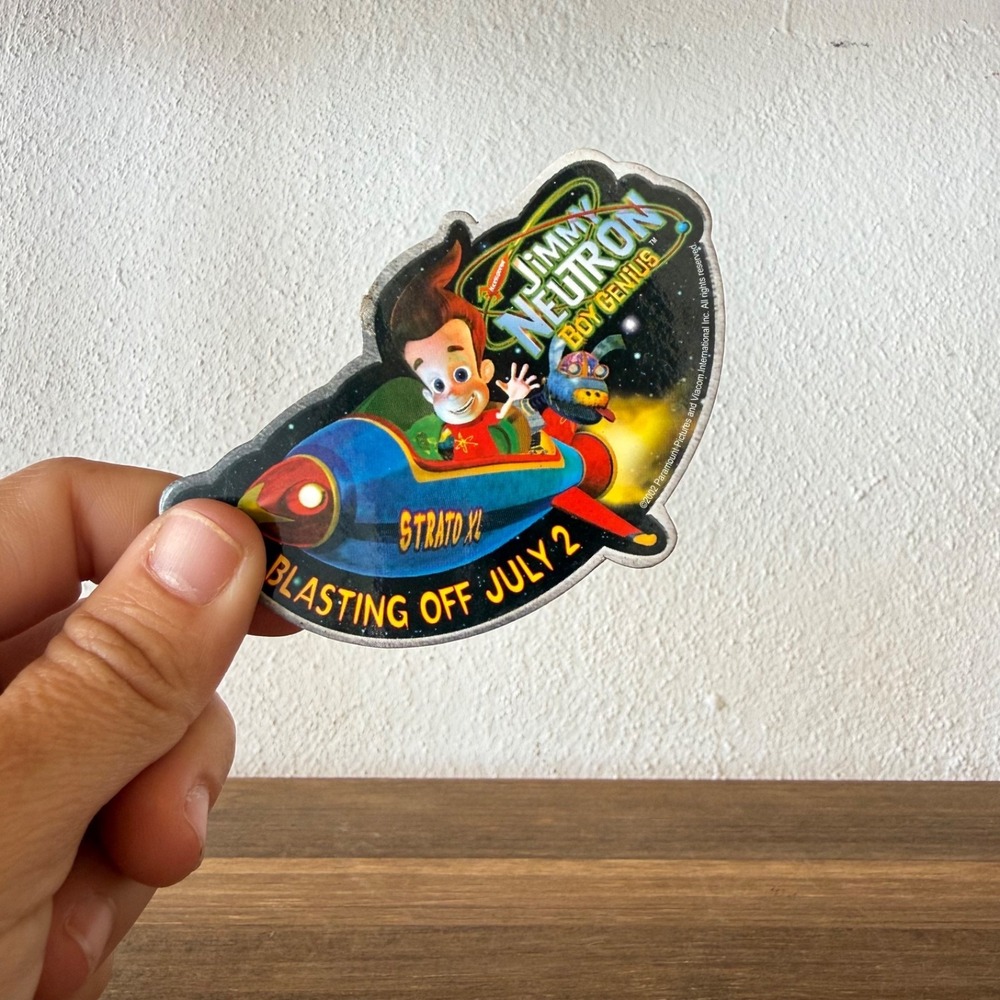 Vintage 2002 Jimmy Neutron Boy Genius Blasting Off Promo Pinback Nickelodeon